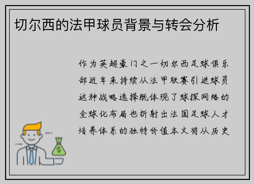 切尔西的法甲球员背景与转会分析